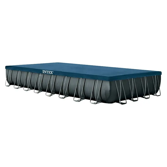 Intex Frame-Pool-Set Ultra XTR - L x B x H: 975 x 488 x 132 cm, Fassungsvermögen: 54,37 m³, Anthrazit, Inkl. Salzwassersystem - Diagonale Ansicht