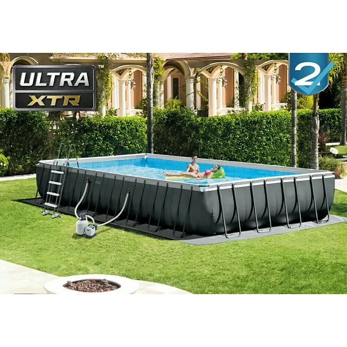 Intex Frame-Pool-Set Ultra XTR - L x B x H: 975 x 488 x 132 cm, Fassungsvermögen: 54,37 m³, Anthrazit, Inkl. Salzwassersystem - Stimmungsaufnahme