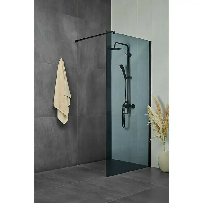 Aquaart Tuš stijena Vetro Black - 90 x 200 cm - Živopisni prikaz