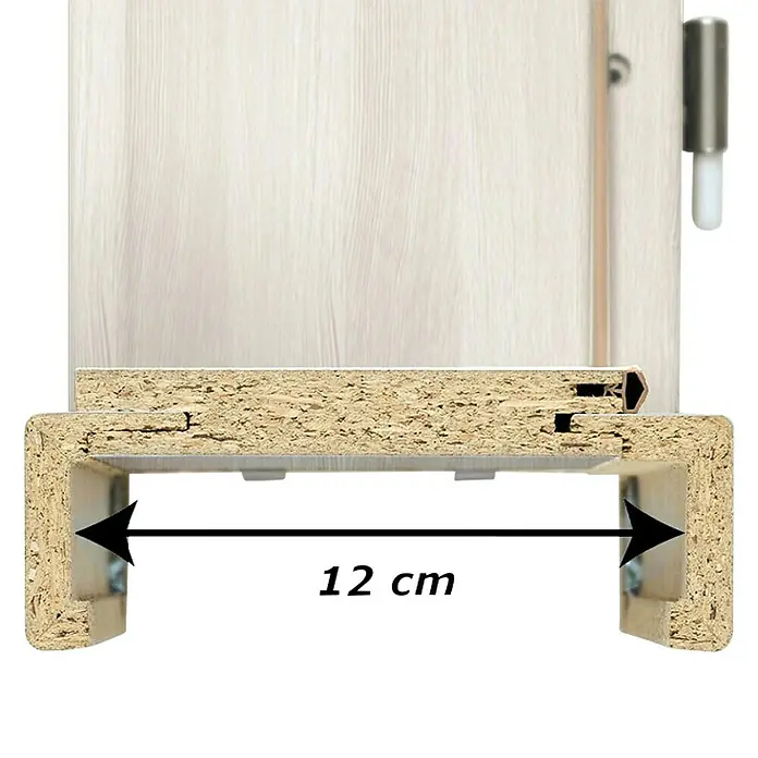 Doornite Dovratnik - D x Š x V: 120 x 750 x 2.000 mm, DIN desno, Bijeli hrast - Detaljan prikaz