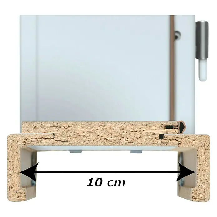 Doornite Dovratnik - D x Š x V: 100 x 750 x 2.000 mm, DIN lijevo, Bijele boje - Pogled sprijeda
