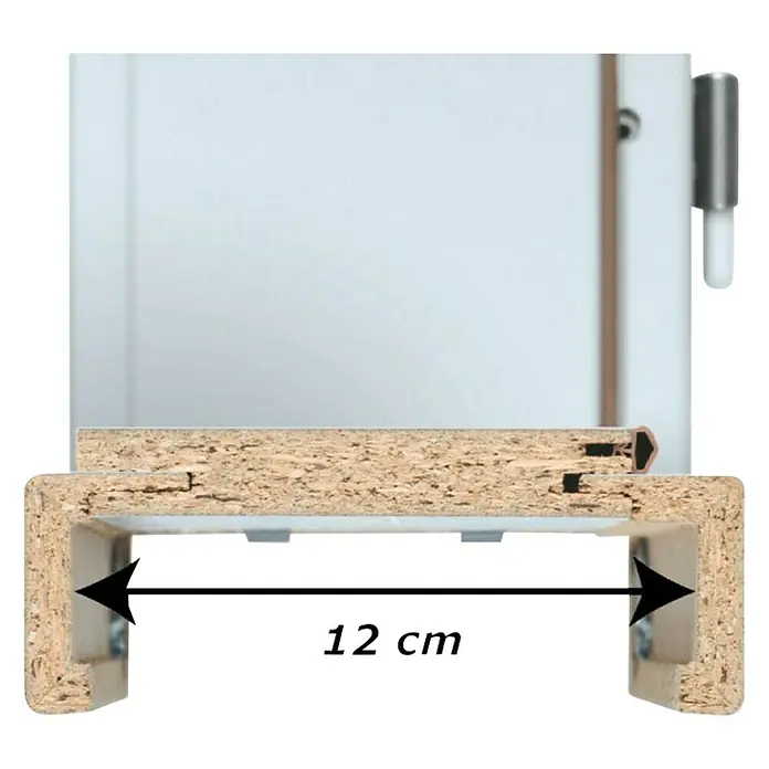 Doornite Dovratnik - D x Š x V: 120 x 750 x 2.000 mm, DIN lijevo, Bijele boje - Pogled sprijeda