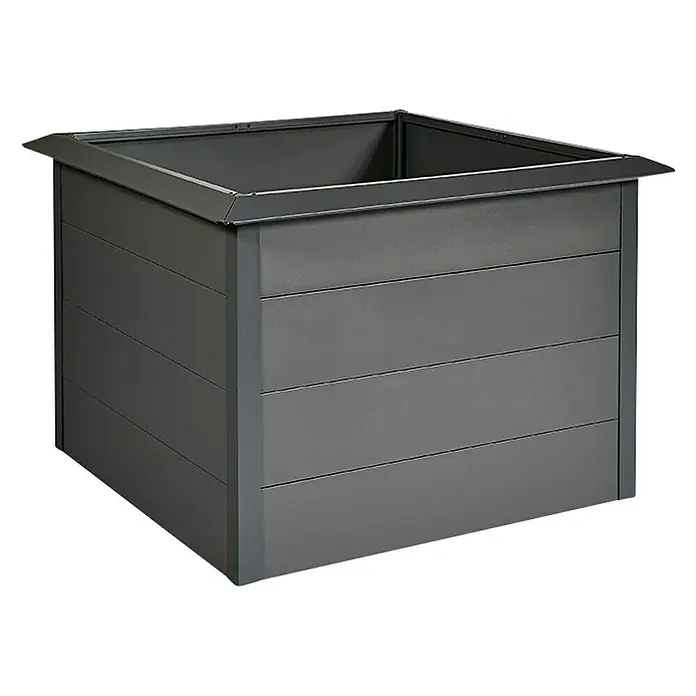 Gardol Visoka gredica - D x Š x V: 100 x 100 x 76 cm, Čelik, Antracit - Dijagonalni pogled