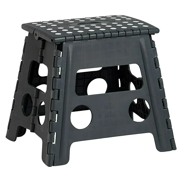 Zeller Present Sklopivi stolac - D x Š x V: 37 x 30 x 32 cm, Opteretivost: 150 kg, Plastika, Crne boje - Dijagonalni pogled
