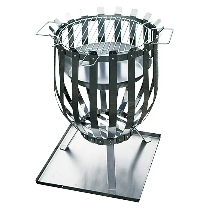 Grillstar Košara za loženje vatre Reno - Plemeniti čelik, Promjer: 35 cm - Dijagonalni pogled