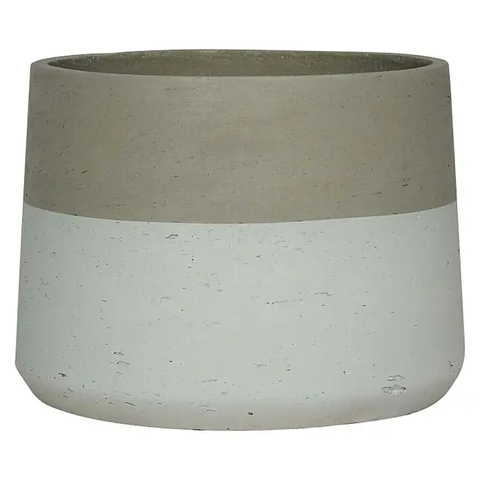 Tegla za cvijeće - Vanjska dimenzija (ø x V): 30 x 23 cm, Beton, Sive boje - Pogled sprijeda