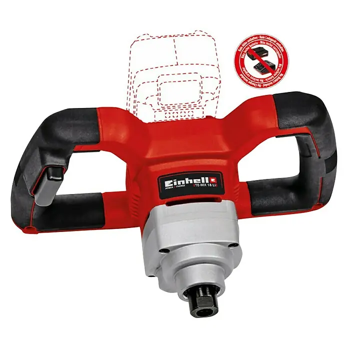 Einhell Power X-Change Akumulatorski mješač boje TE-MX 18 Li Solo - 18 V, Broj baterija: Bez akumulatora, Broj okretaja pri praznom hodu: 620 okr/min - Dijagonalni pogled