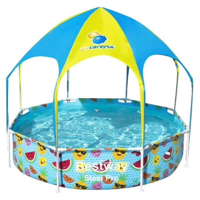 Bestway Dječji bazen Steel Pro Splash-in-Shade - Ø x V: 244 x 51 cm - Pogled sprijeda