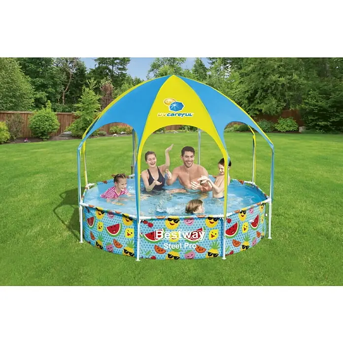 Bestway Dječji bazen Steel Pro Splash-in-Shade - Ø x V: 244 x 51 cm - Živopisni prikaz