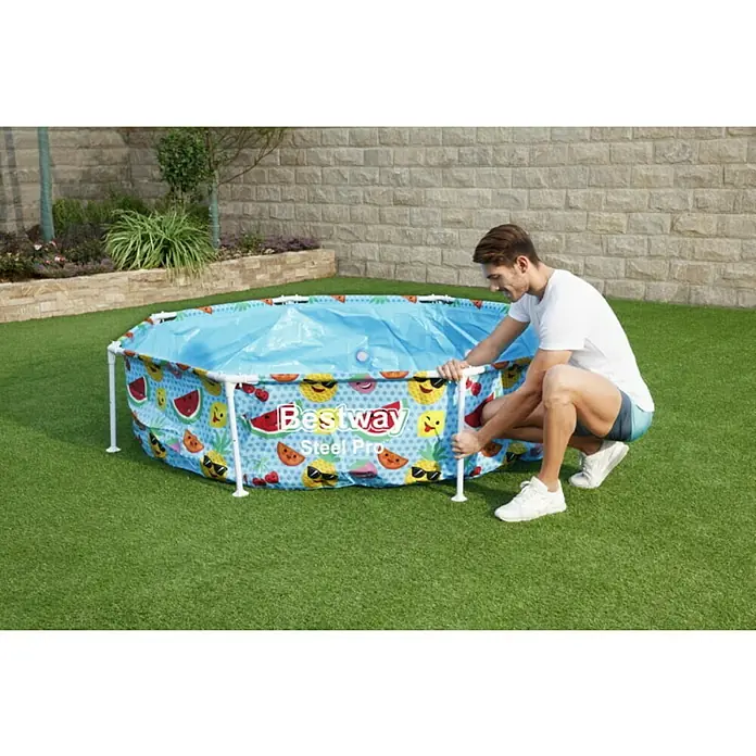 Bestway Dječji bazen Steel Pro Splash-in-Shade - Ø x V: 244 x 51 cm - Živopisni prikaz