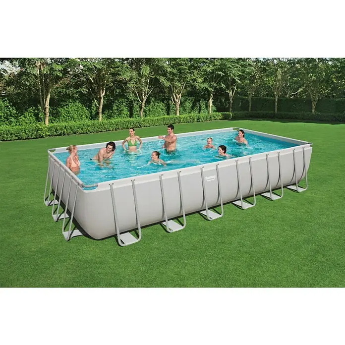 Bestway Bazen sa priborom Power Steel Rectangular - D x Š x V: 732 x 366 x 132 cm, 30.045 l - Živopisni prikaz