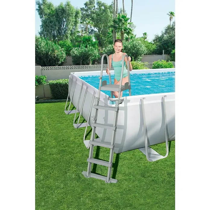 Bestway Bazen sa priborom Power Steel Rectangular - D x Š x V: 732 x 366 x 132 cm, 30.045 l - Živopisni prikaz