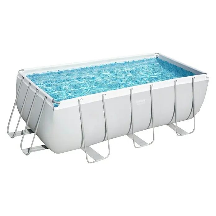 Bestway Bazen sa priborom Power Steel Rectangular - D x Š x V: 412 x 201 x 122 cm, 8.124 l - Dijagonalni pogled