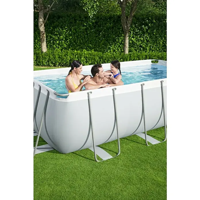 Bestway Bazen sa priborom Power Steel Rectangular - D x Š x V: 412 x 201 x 122 cm, 8.124 l - Živopisni prikaz