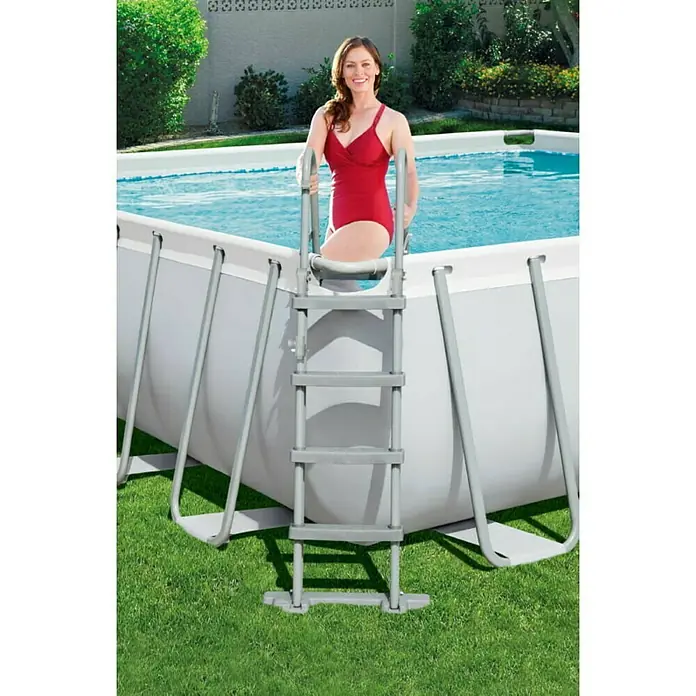 Bestway Bazen sa priborom Power Steel Rectangular - D x Š x V: 412 x 201 x 122 cm, 8.124 l - Živopisni prikaz
