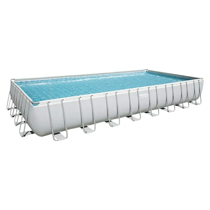 Bestway Bazen sa priborom Power Steel Rectangular - D x Š x V: 956 x 488 x 132 cm, 52.231 l - Dijagonalni pogled