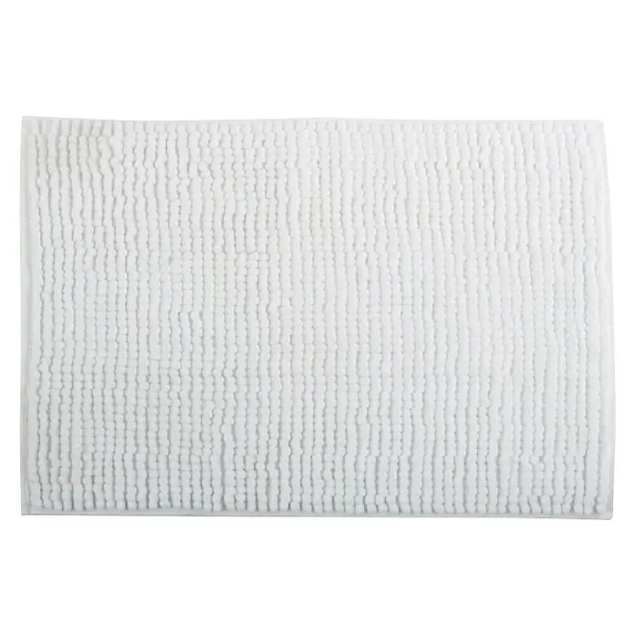 Kupaonski tepih Chenille - 400 x 600 mm, Bijele boje - Pogled s gornje strane