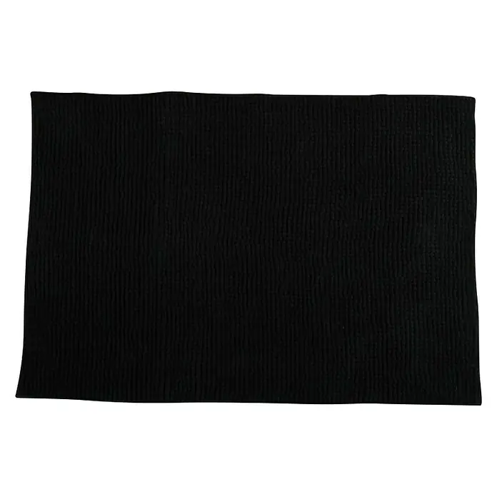 Kupaonski tepih Chenille - 400 x 600 mm, Crne boje - Pogled s gornje strane