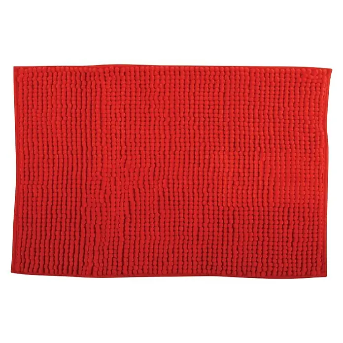 Kupaonski tepih Chenille - 400 x 600 mm, Crvene boje - Pogled s gornje strane