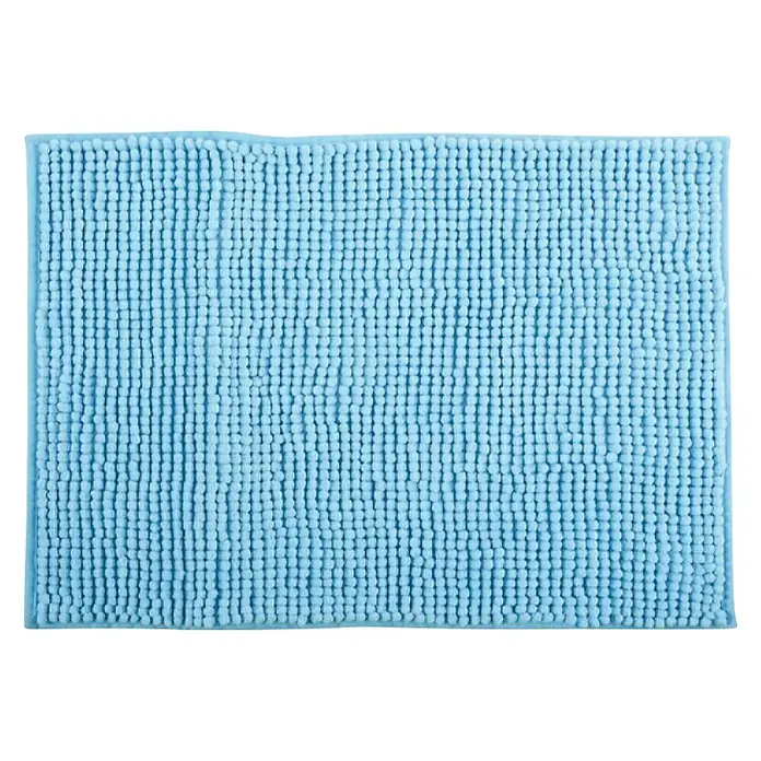 Kupaonski tepih Chenille - 400 x 600 mm, Svijetloplave boje - Pogled s gornje strane