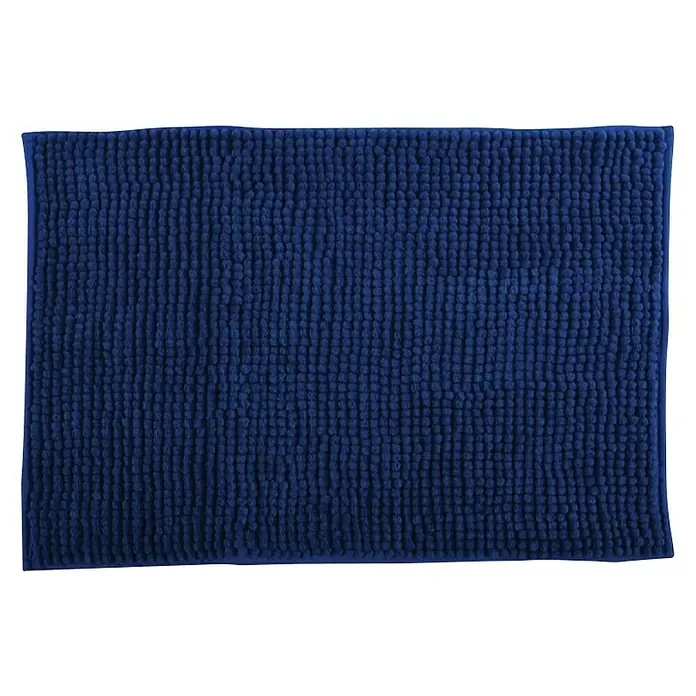 Kupaonski tepih Chenille - 400 x 600 mm, Tamnoplave boje - Pogled s gornje strane