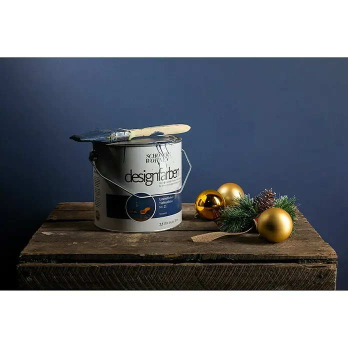 SCHÖNER WOHNEN-Farbe Wandfarbe Designfarbe - Unendliches Tiefseeblau, 2,5 l, Matt - Stimmungsaufnahme