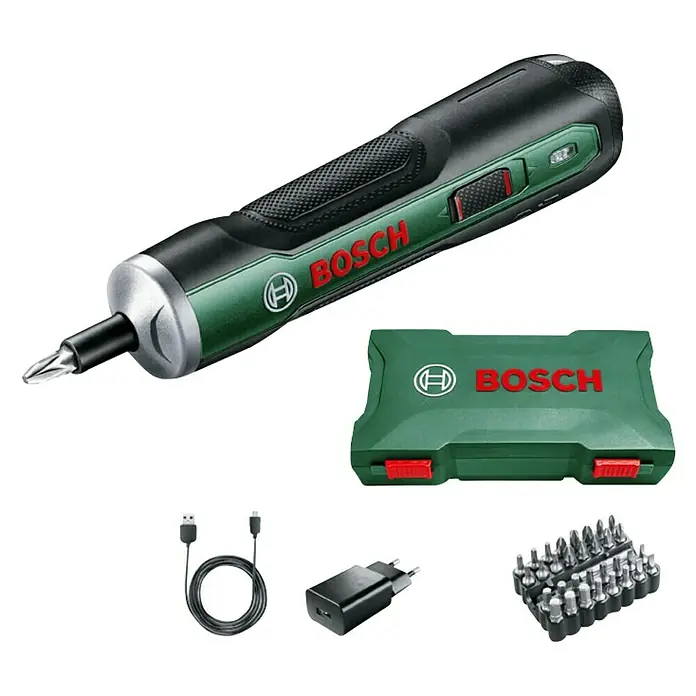 Bosch Akumulatorski odvijač Push Drive - 3,6 V, 1 baterija, 1,5 Ah, Broj okretaja pri praznom hodu: 0 okr/min - 360 okr/min - Dijagonalni pogled