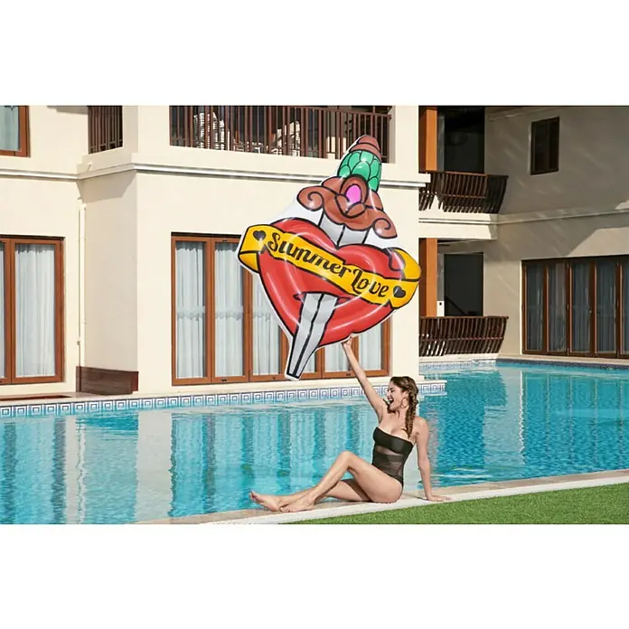 Madrac na napuhavanje Summer Love Tatoo - D x Š: 198 x 137 cm - Živopisni prikaz