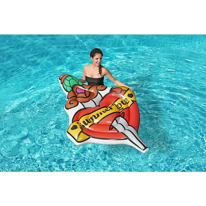 Madrac na napuhavanje Summer Love Tatoo - D x Š: 198 x 137 cm - Živopisni prikaz