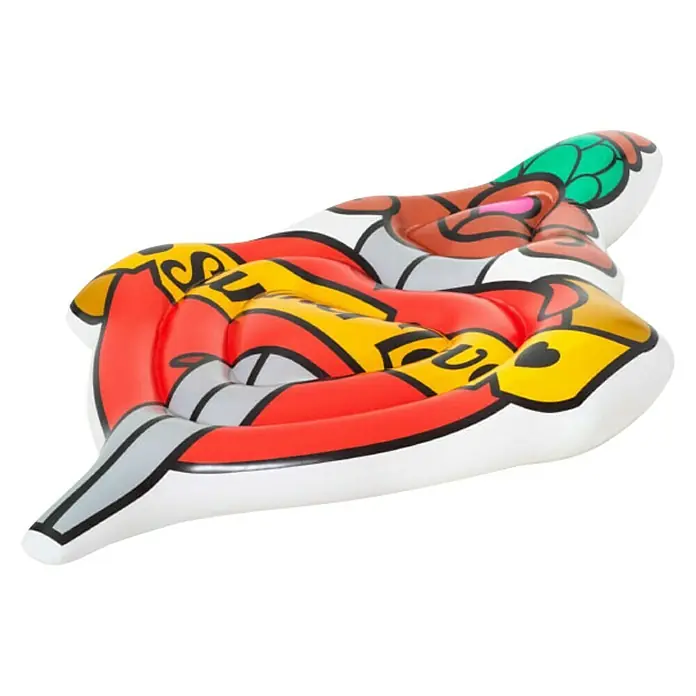 Madrac na napuhavanje Summer Love Tatoo - D x Š: 198 x 137 cm - Pogled odozgo