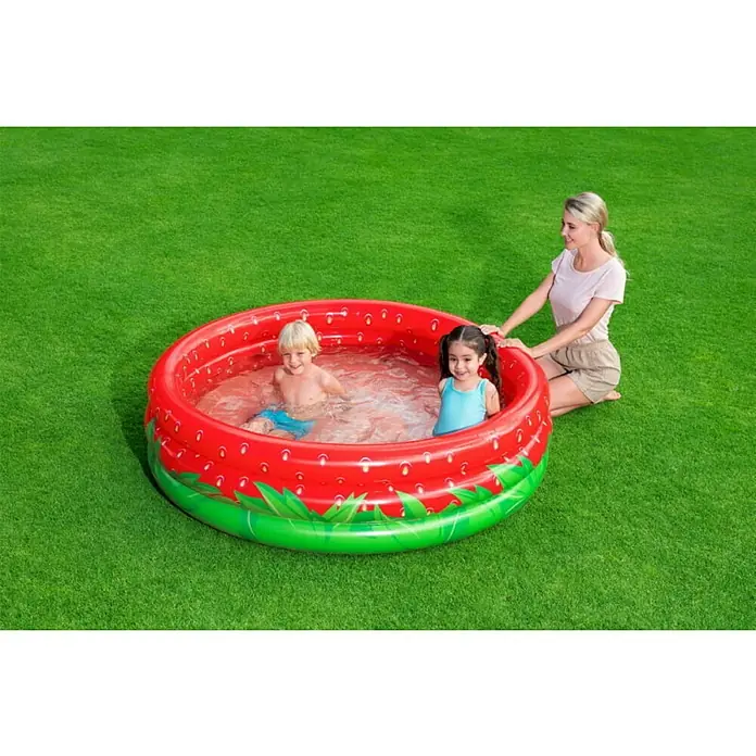 Bestway Dječji bazen Sweet Strawberry - Promjer: 160 cm, Crvene boje, Zelene boje - Živopisni prikaz