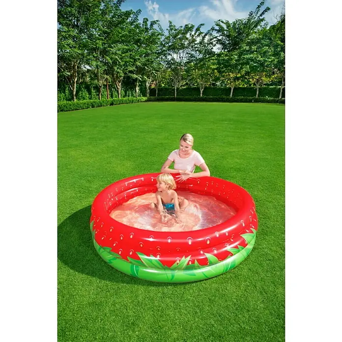 Bestway Dječji bazen Sweet Strawberry - Promjer: 160 cm, Crvene boje, Zelene boje - Živopisni prikaz