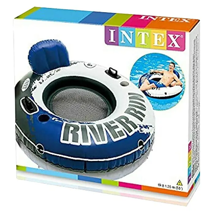 Intex Fotelja na napuhavanje za bazen River Run - Promjer: 135 cm, Napuhljivo - Dijagonalni pogled
