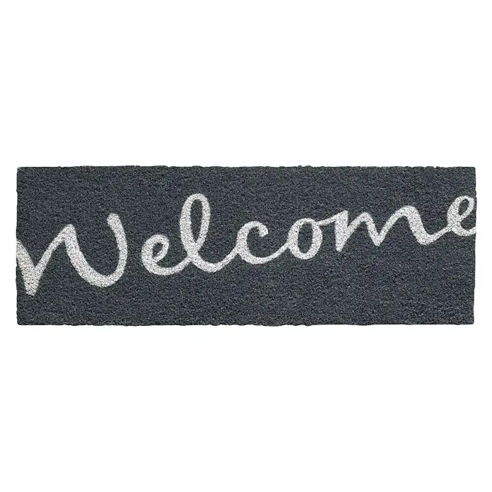 Otirač od kokosa Welcome - Crne boje, 75 x 26 cm - Pogled s gornje strane