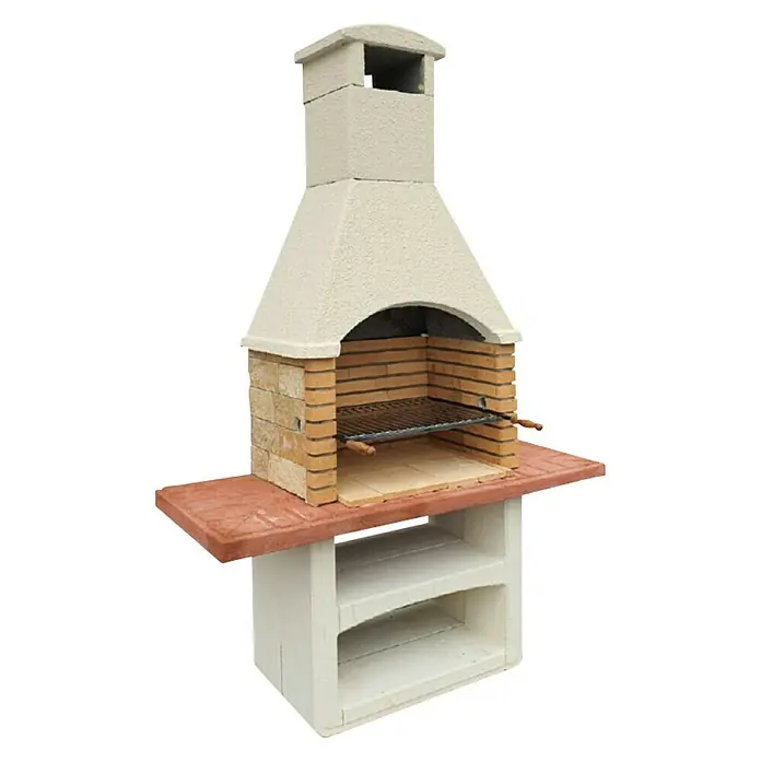 Kamin za roštiljanje 04ŠFO / 2 - Dimenzija ložišta: 66 x 44 cm, 62 x 227 cm - Dijagonalni pogled