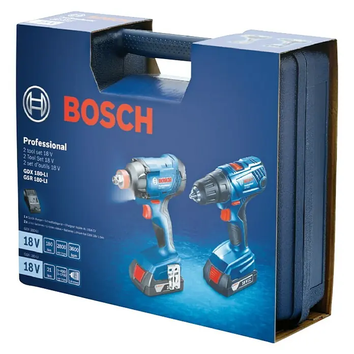 Bosch Professional Set strojeva GDX 180LI + GSR 180LI - 18 V, 2 baterije, 1,5 Ah - Dijagonalni pogled