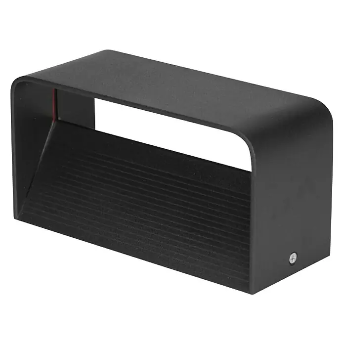 Zidna svjetiljka Green Tech - 6 W, D x Š x V: 200 x 95 x 80 mm, Crne boje - Dijagonalni pogled