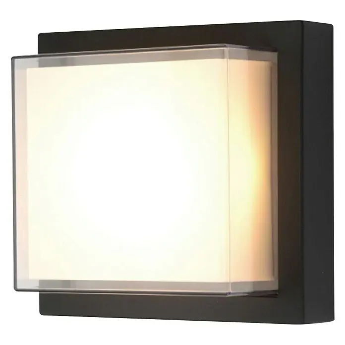 Vanjska zidna LED svjetiljka Georgia - 12 W, 160 x 160 x 100 mm, Crne boje, IP65 - Dijagonalni pogled