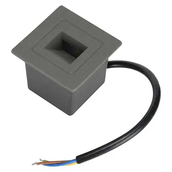 Ugradbena LED svjetiljka Green Tech - 1 W, D x Š x V: 57 x 57 x 50 mm, Sive boje, Topla bijela - Dijagonalni pogled