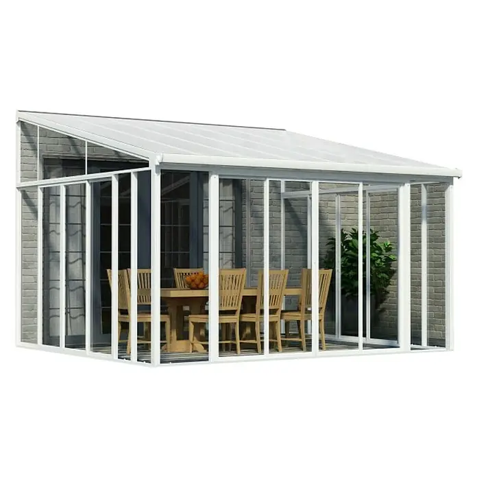 Palram – Canopia Zimski vrt - Š x D x V: 4,25 m x 4 m x 3,1 m, Prometno bijelo - Dijagonalni pogled