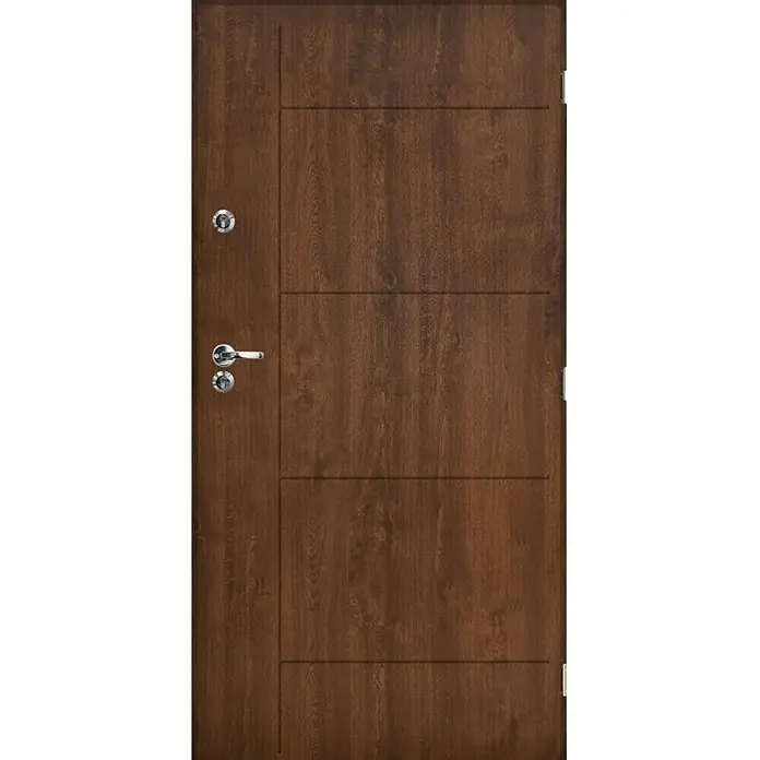 Ulazna vrata za stan Swing - D x Š x V: 55 x 900 x 2.000 mm, DIN desno, Smeđe boje - Pogled sprijeda