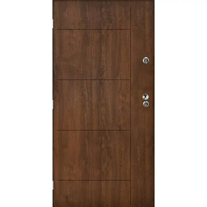Ulazna vrata Swing - D x Š x V: 55 x 900 x 2.000 mm, DIN lijevo, Smeđe boje - Pogled sprijeda