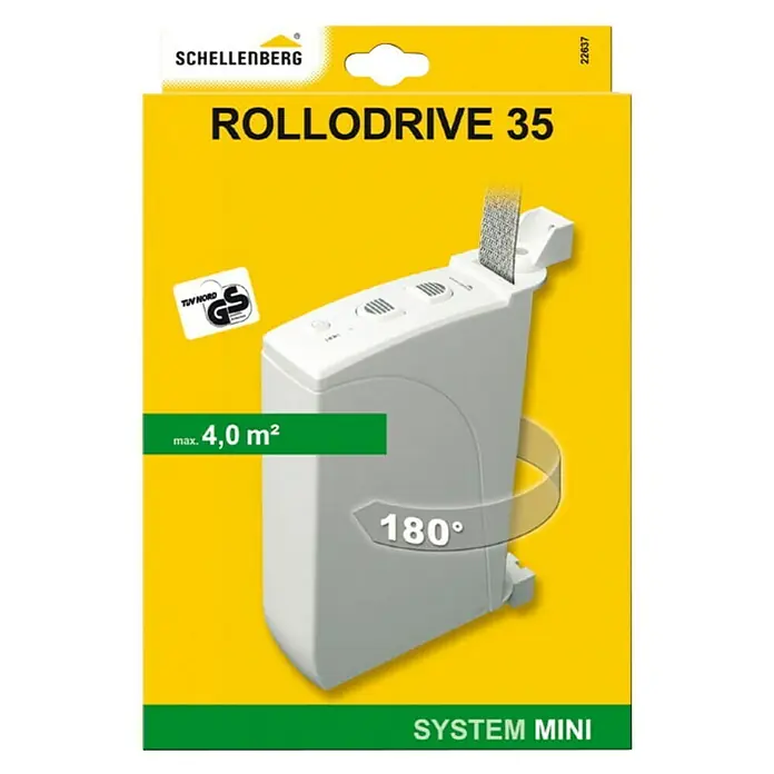 Schellenberg Rollodrive Mehanizam za rolo zavjesu 35 - D x Š x V: 19,9 x 13,5 x 3,85 cm, Prikladno za: Mini sustavi roleta - Pogled odozgo