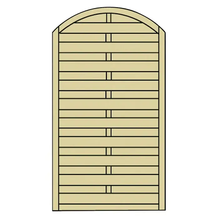 Vrtna drvena ograda - Dimenzije Š x V: 100 x 180/157 cm, S lukom - Pogled sprijeda