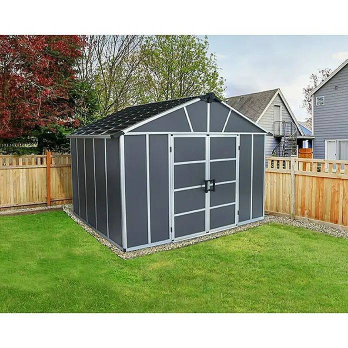 Palram – Canopia Yukon Gerätehaus - Aluminium, Grau, Ohne Boden - Stimmungsaufnahme