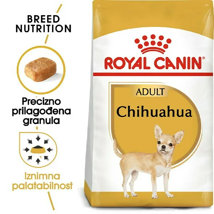 Royal Canin Suha hrana za pse BHN Chihuahua 1,5 kg - Analitički sastavni dijelovi: Sirove bjelančevine 28%, sirova ulja i masti 16%, sirova vlaknina 2.1%
