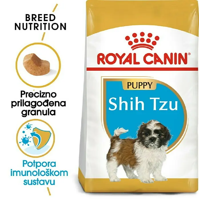 Royal Canin Suha hrana za pse BHN Shih Tzu Puppy  1,5 kg - Analitički sastavni dijelovi: Sirove bjelančevine 28%, sirova ulja i masti 18%, sirova vlaknina 1.5%