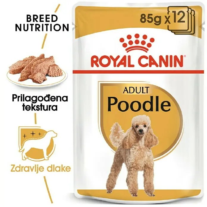 Royal Canin Mokra hrana za pse BHN Poodle 85 g - Analitički sastavni dijelovi: Sirove bjelančevine 9%, sirova ulja i masti 5.8%, sirova vlaknina 1.2%