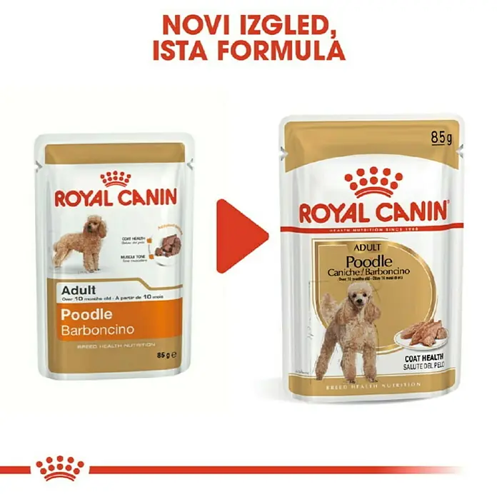 Royal Canin Mokra hrana za pse BHN Poodle 85 g - Analitički sastavni dijelovi: Sirove bjelančevine 9%, sirova ulja i masti 5.8%, sirova vlaknina 1.2%