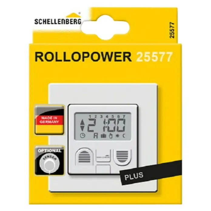 Schellenberg Vremenski prekidač Plus - 143 x 108 x 60 mm, Bijele boje, Podžbukno - Pogled sprijeda